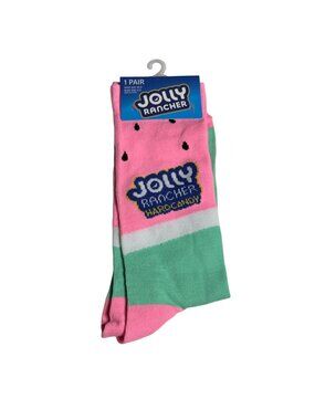 Jolly Rancher Watermelon Crew Socks Pink Green Candy Novelty Womens 10-13 New